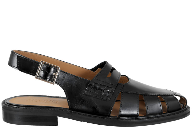 ANGULUS SLINGBACK I SORT GLAT SKIND