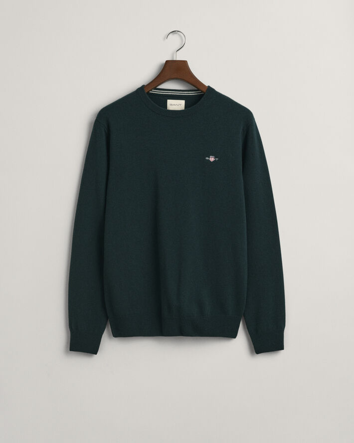 Gant SUPERFINE LAMBSWOOL C-NECK Tartan green