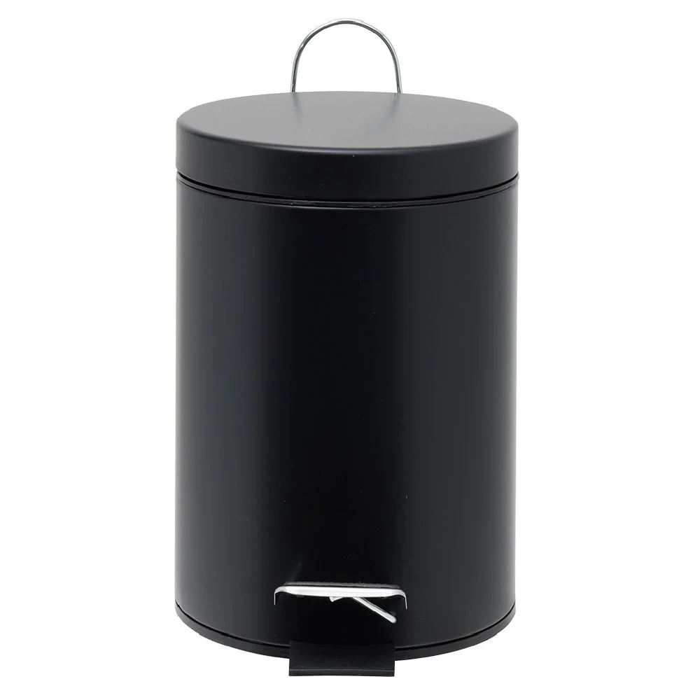 Poubelle salle de bain métal 3L noir