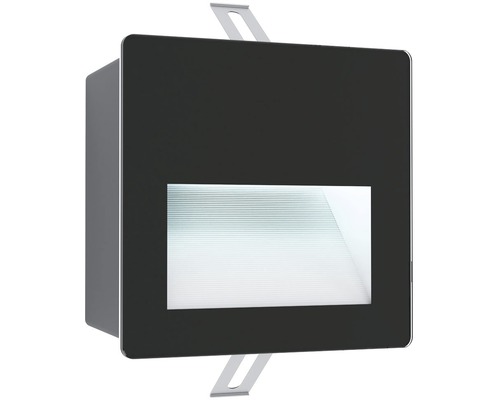 LED-inbouwlamp voor buiten, aluminium/kunststof, enkele lamp, 3,7 W, 400 lm, 4000 K, neutraal wit, 140x140/133x130 mm, Aracena zwart/wit