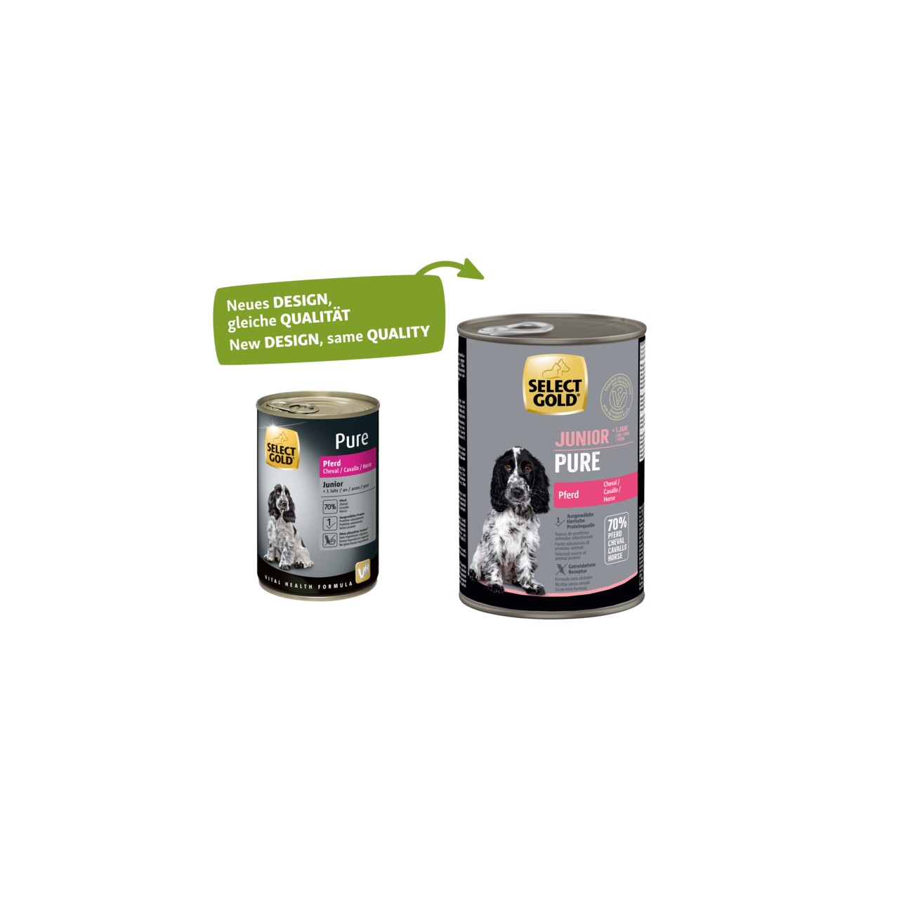 SELECT GOLD Pure Junior 100% Pferd 6x400 g