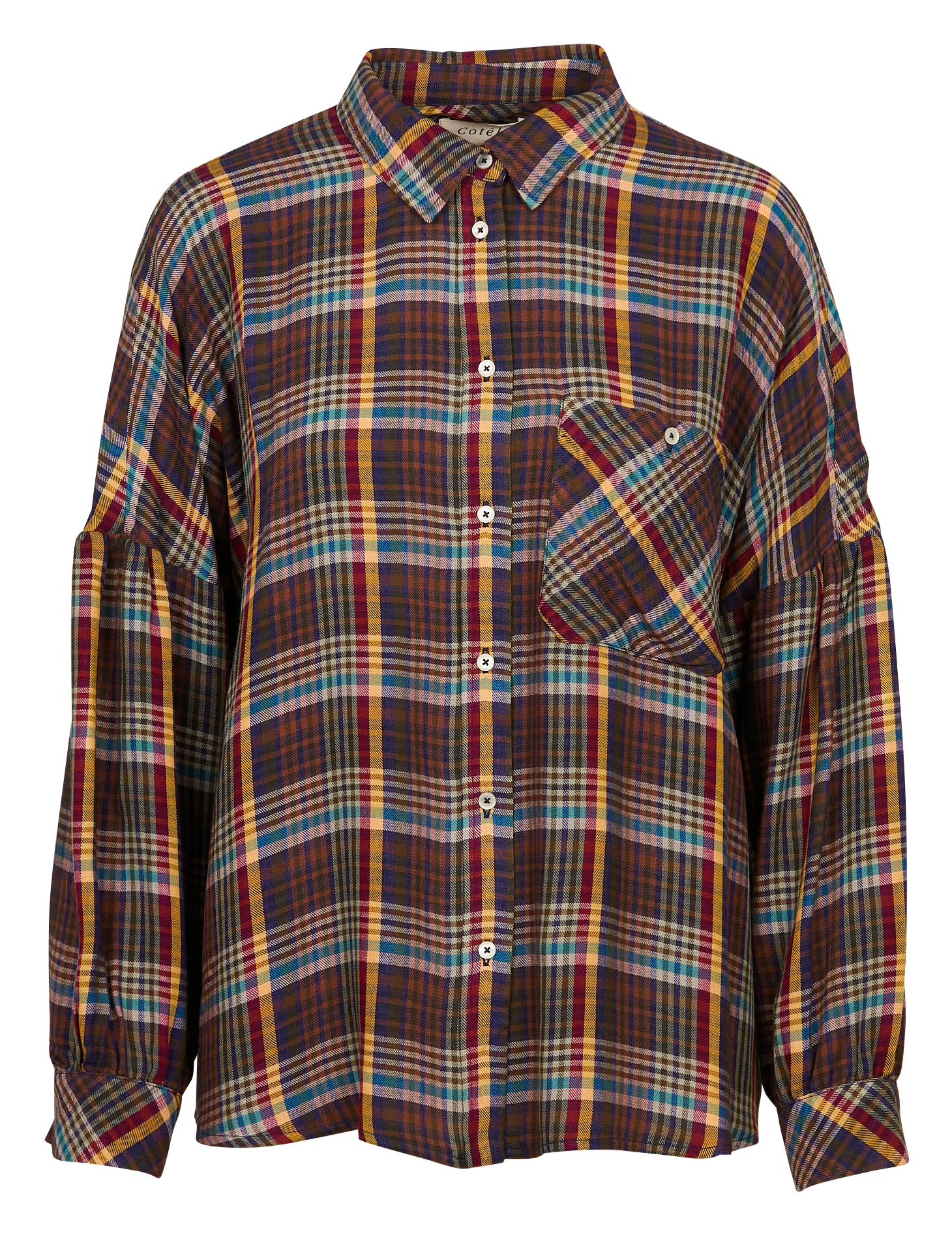 ANCA - Chemise ample col classique à carreaux | Bleu