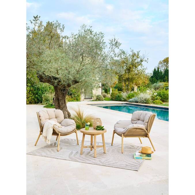 Fauteuil de salon de jardin MELOANE Beige