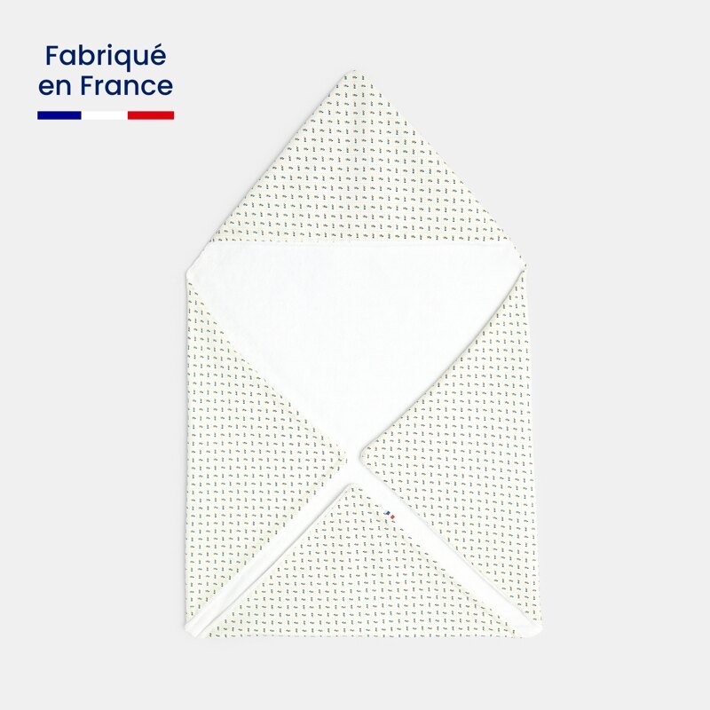 Cape de bain éponge et popeline bébé mixte Vert