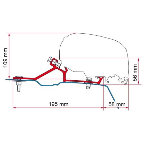 Adaptateur store Fiamma F65 F80 Master après 2010