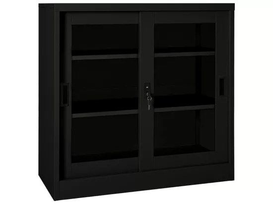Armoire à portes coulissantes Noir 90x40x90 cm Acier