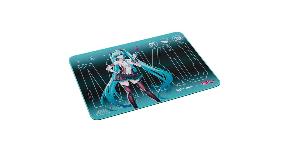 ASUSTUF Gaming P1 Hatsune Miku Edition gaming muismat  (Zwart/turquoise)