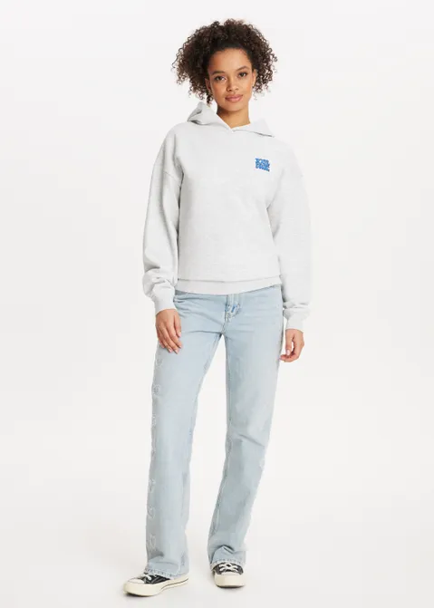 Hoodie met print feel good grijs (GRS.MEL)