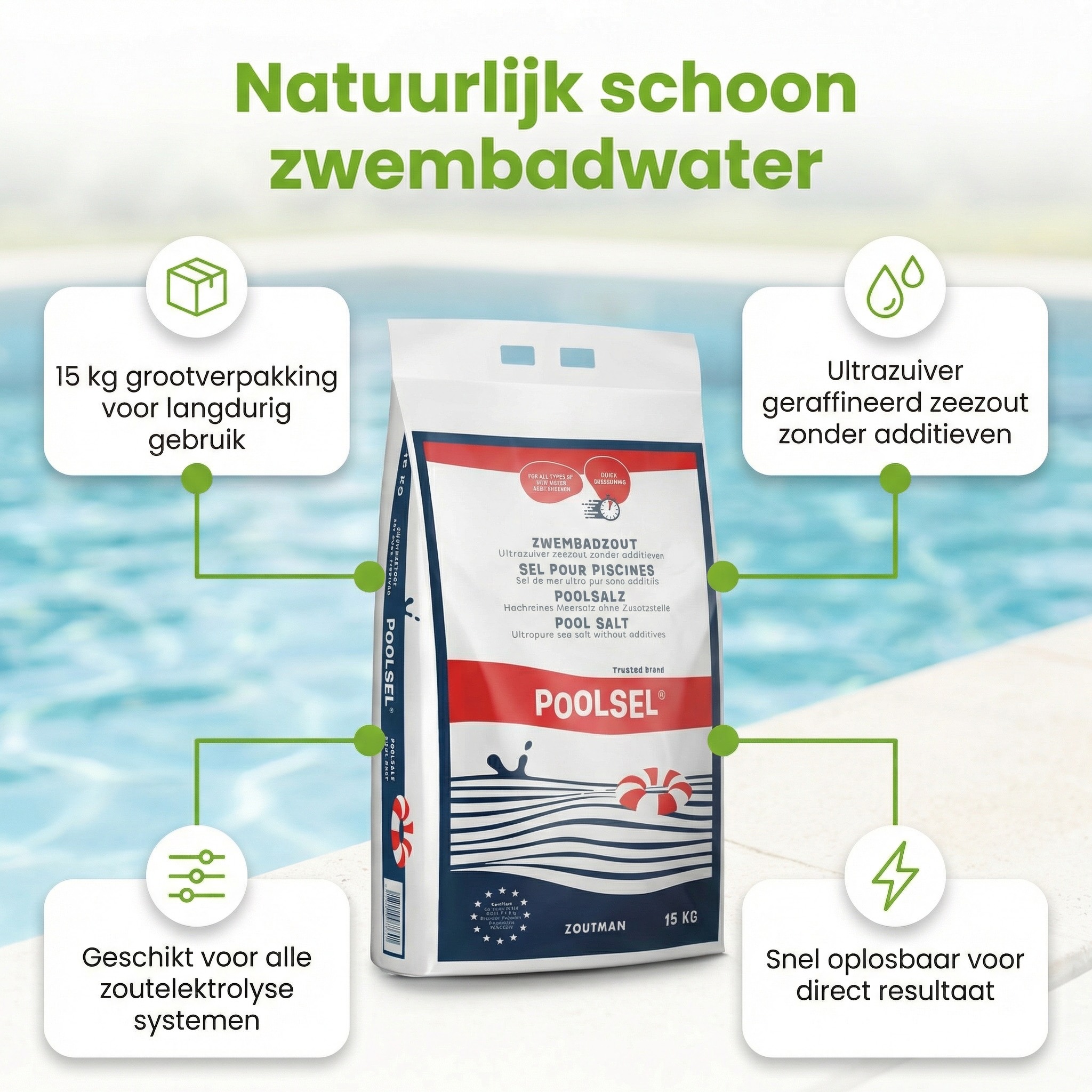 Poolsel zwembadzout - 15 kg