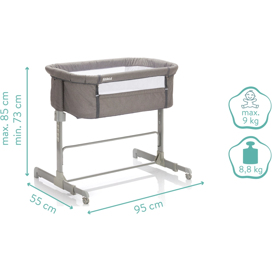 fillikid Beistellbett Relax Grau