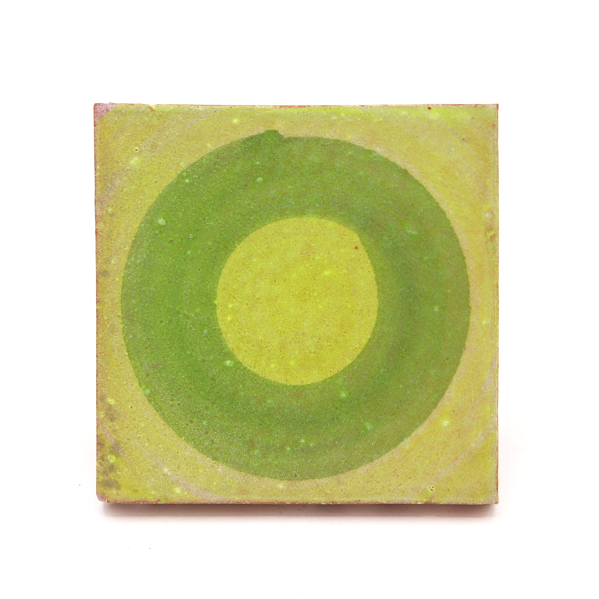 Handglasierte Kachel 'Rond', grün, L 10 cm, B 10 cm von fischer's lagerhaus