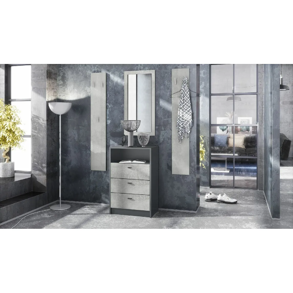 MPC Ensemble Entrée Anthracite Béton
