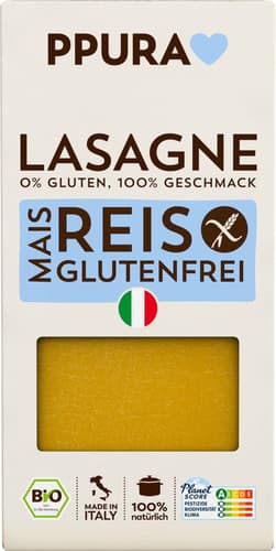 PPURA BIO Lasagne aus Mais & Reis glutenfrei