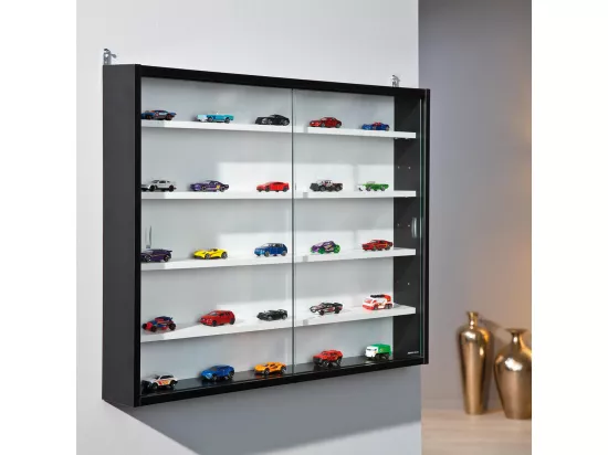 COLLECT - Vitrine Murale 5 Compartiments Noire et Blanche