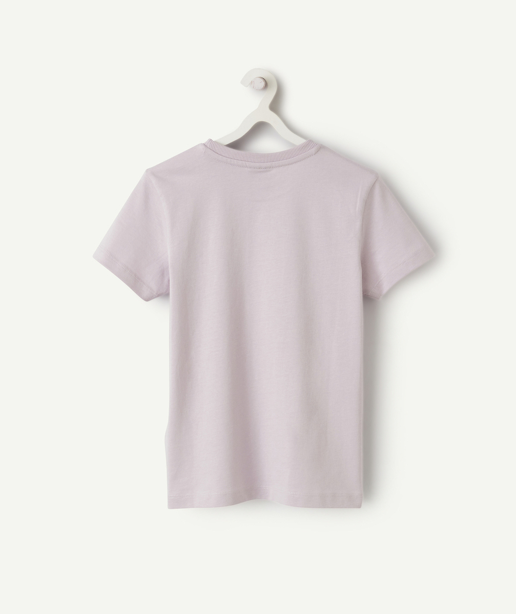 t-shirt manches courtes garçon en coton bio lilas thème vacances
