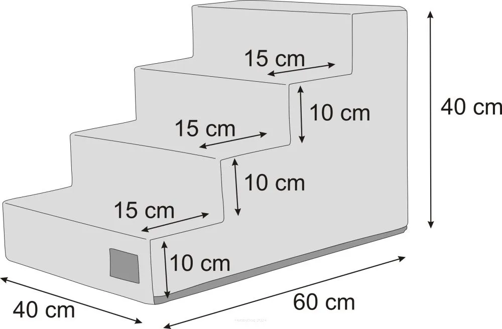 HOBBYDOG LARGE STAIRS INARI GRAY 40CM HIGH