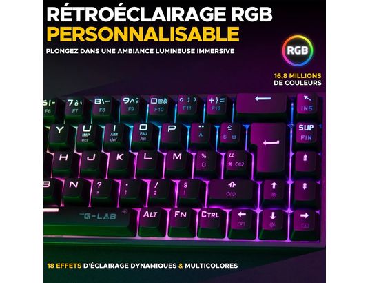 THE G-LAB - Clavier gamer Keyz Titanium noir (FR)