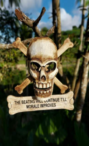 Schild 'Beating', braun, schwarz, T 7 cm, B 33 cm, H 40 cm von fischer's lagerhaus