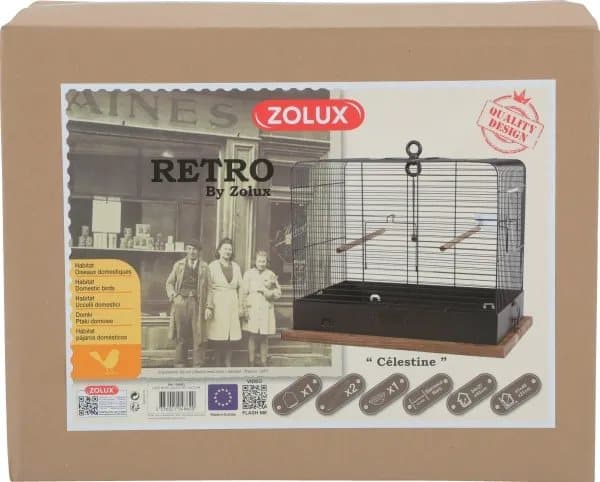 Zolux Celestine Retro Cage for Birds Col. Dark Brown