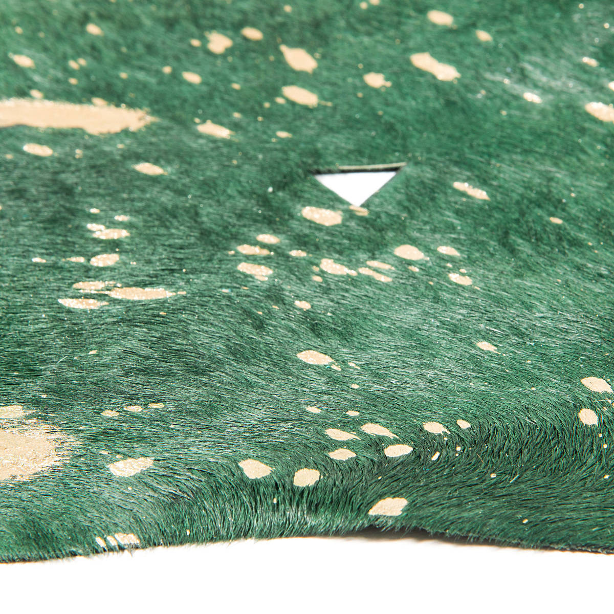 Lederteppich FLY 100 - flaschengrün-gold - 1,35-1,65 m²