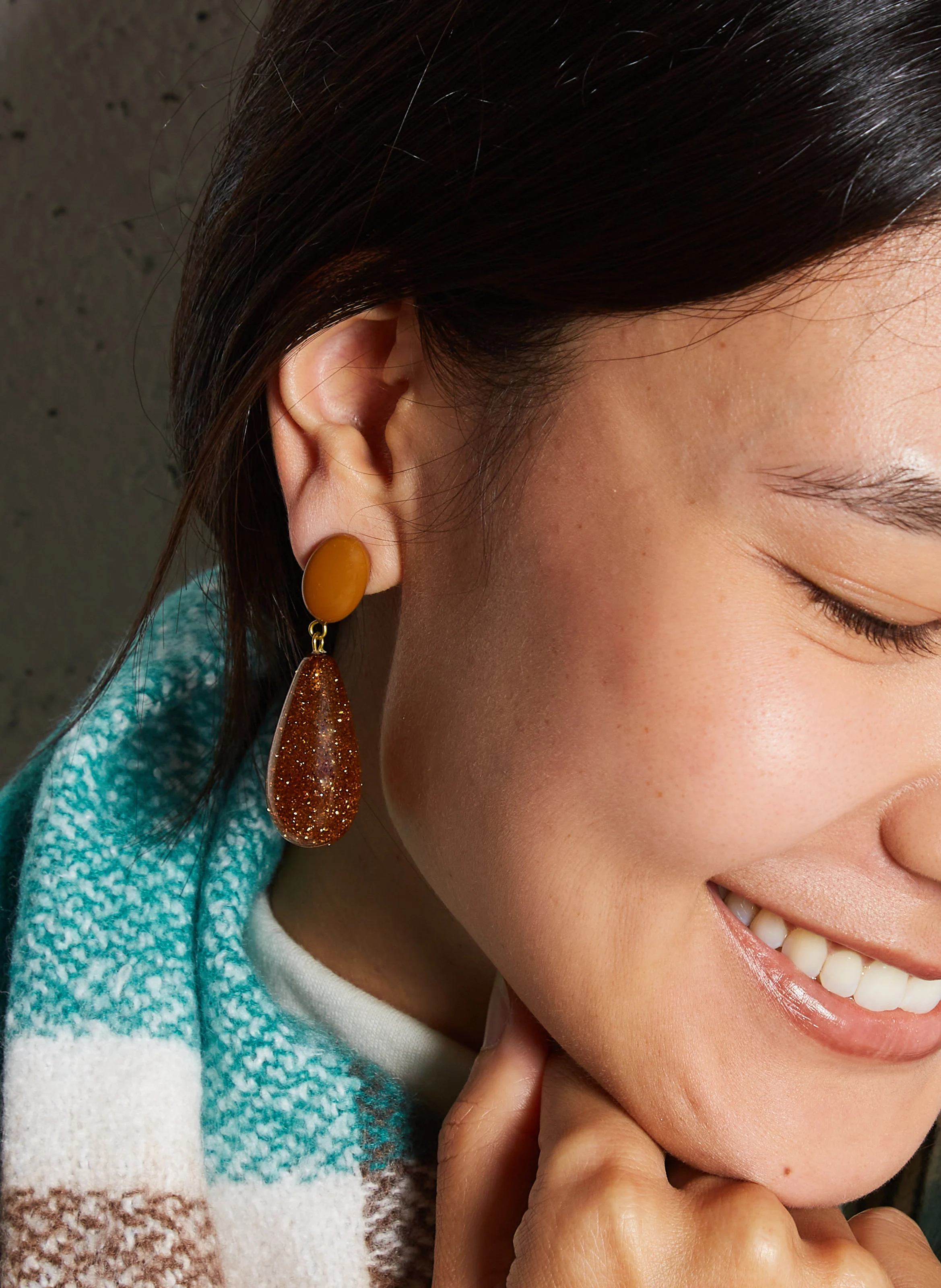 GALLIA - Boucles d'oreilles pendantes | Beige