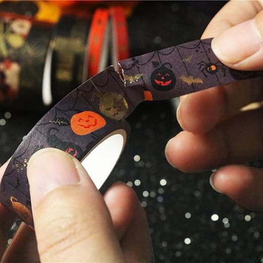 (20er Set) Halloween Washi Tape Deko Klebeband Bastel Masking Tape - Kürbis / Gespenst / Totenkopf