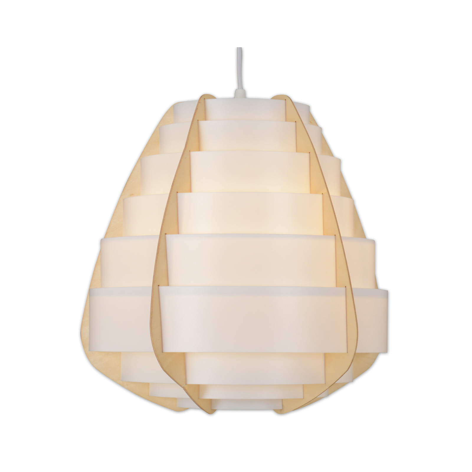Pendelleuchte MALMÖ - weiß-beige - 144 cm hoch