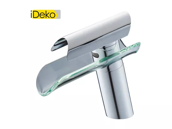 Robinet Mitigeur lavabo cascade salle de bain en verre avec Flexible