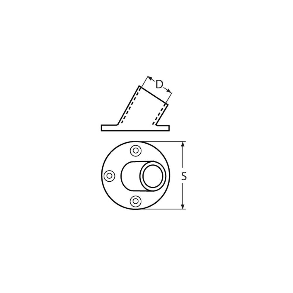 RELINGFOT MARINETECH 60° 25MM