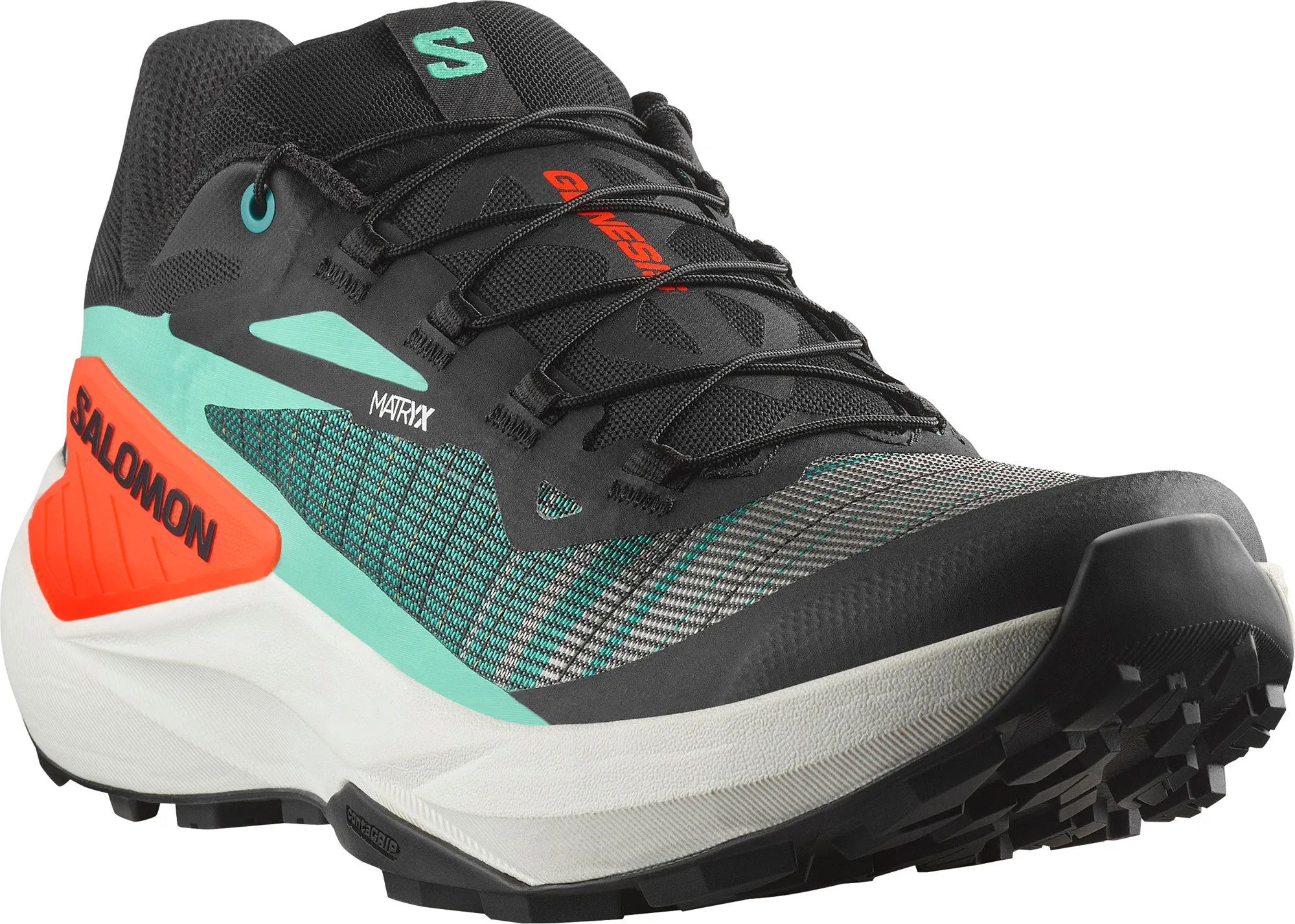 Salomon Men's Genesis Black / Electric Green / Cherry Tomato