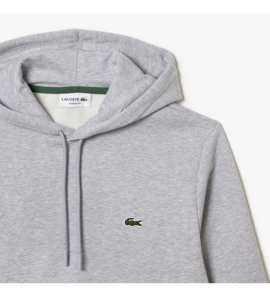 Moletom Lacoste cinza com capuz