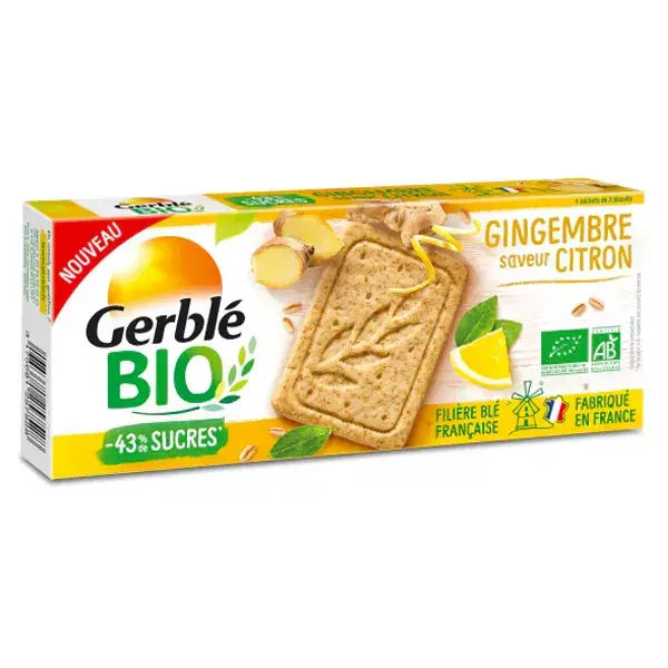 Gerblé Orgânico Sabor Gengibre e Limão 132g