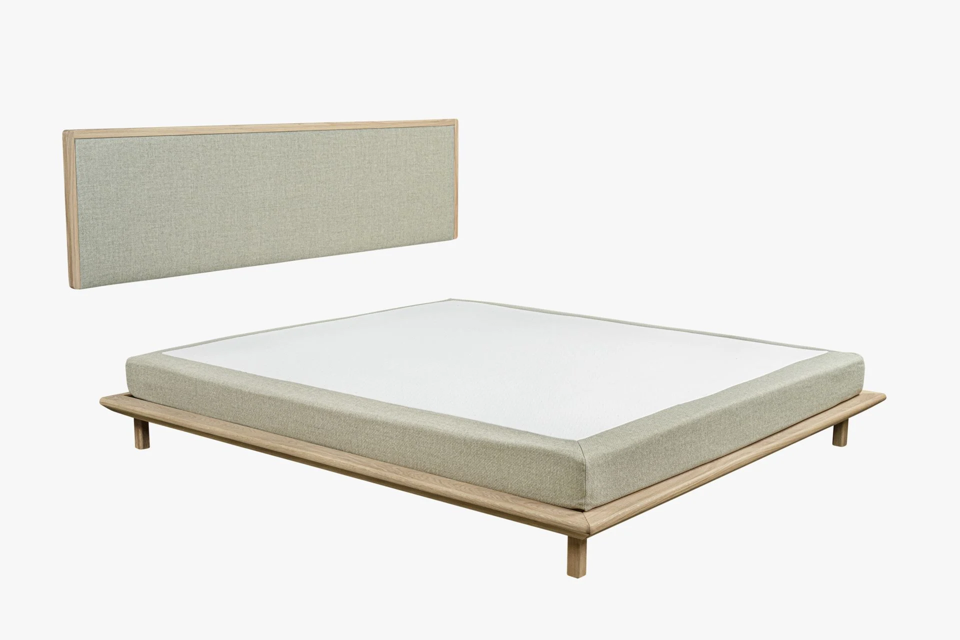 Seng hvitoljet eik beige - 180x200 cm