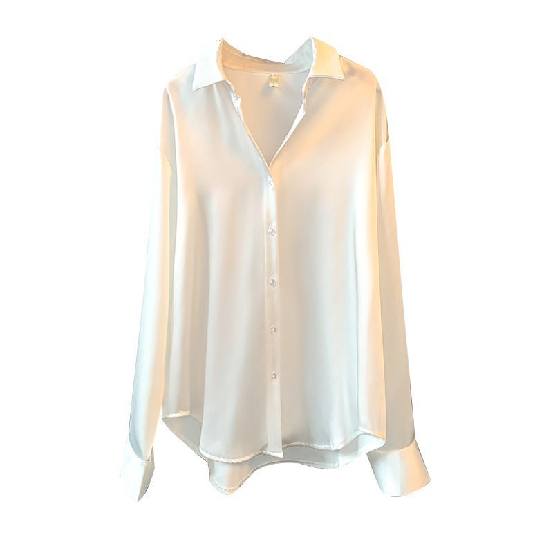 Frigga - Satijnen blouse met lange mouwen