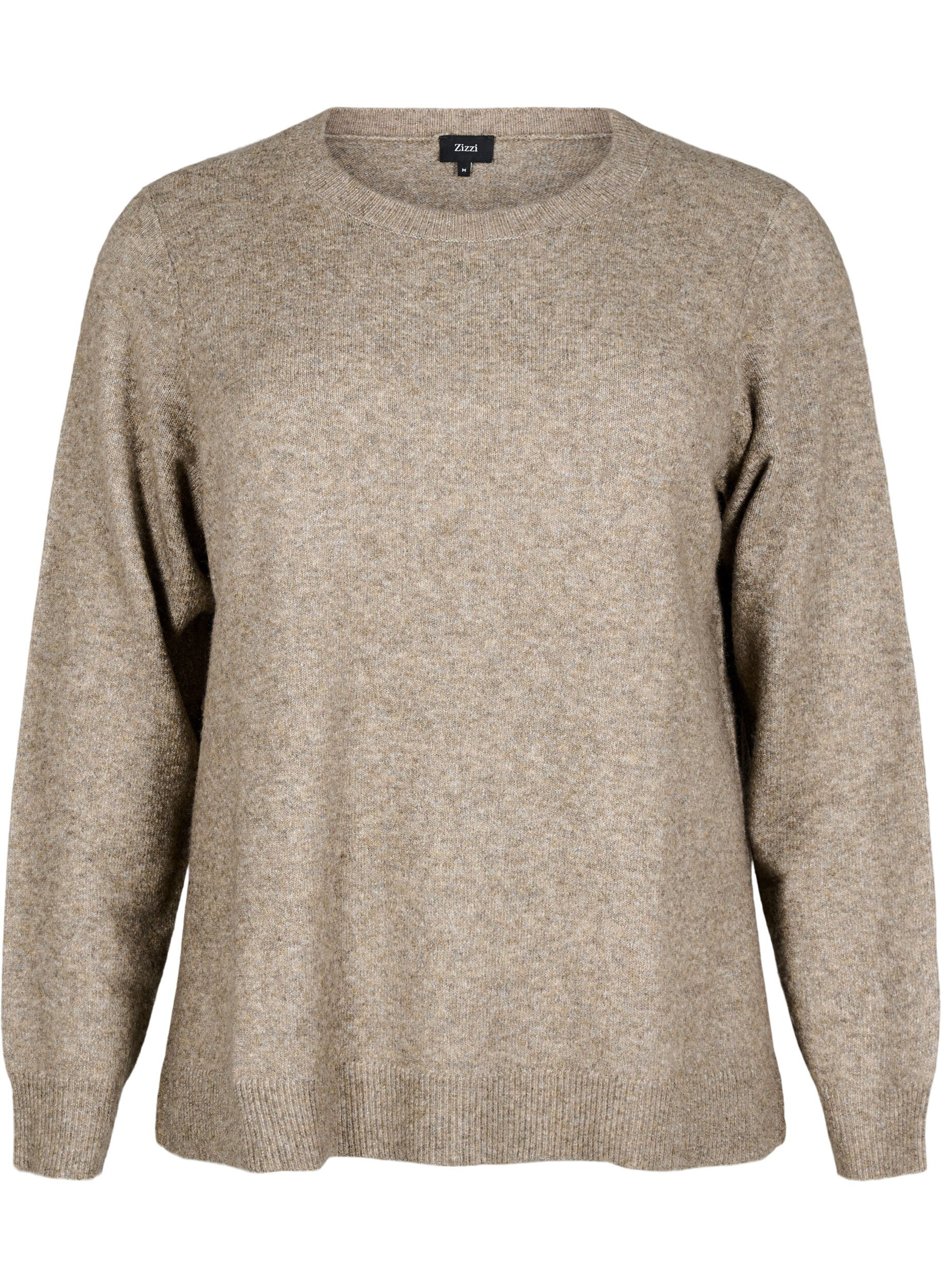 Strikbluse med uld og slidser