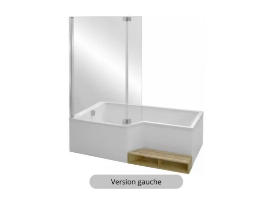 Pack baignoire bain douche 150 x 80 JACOB DELAFON Neo version gauche + tablier
