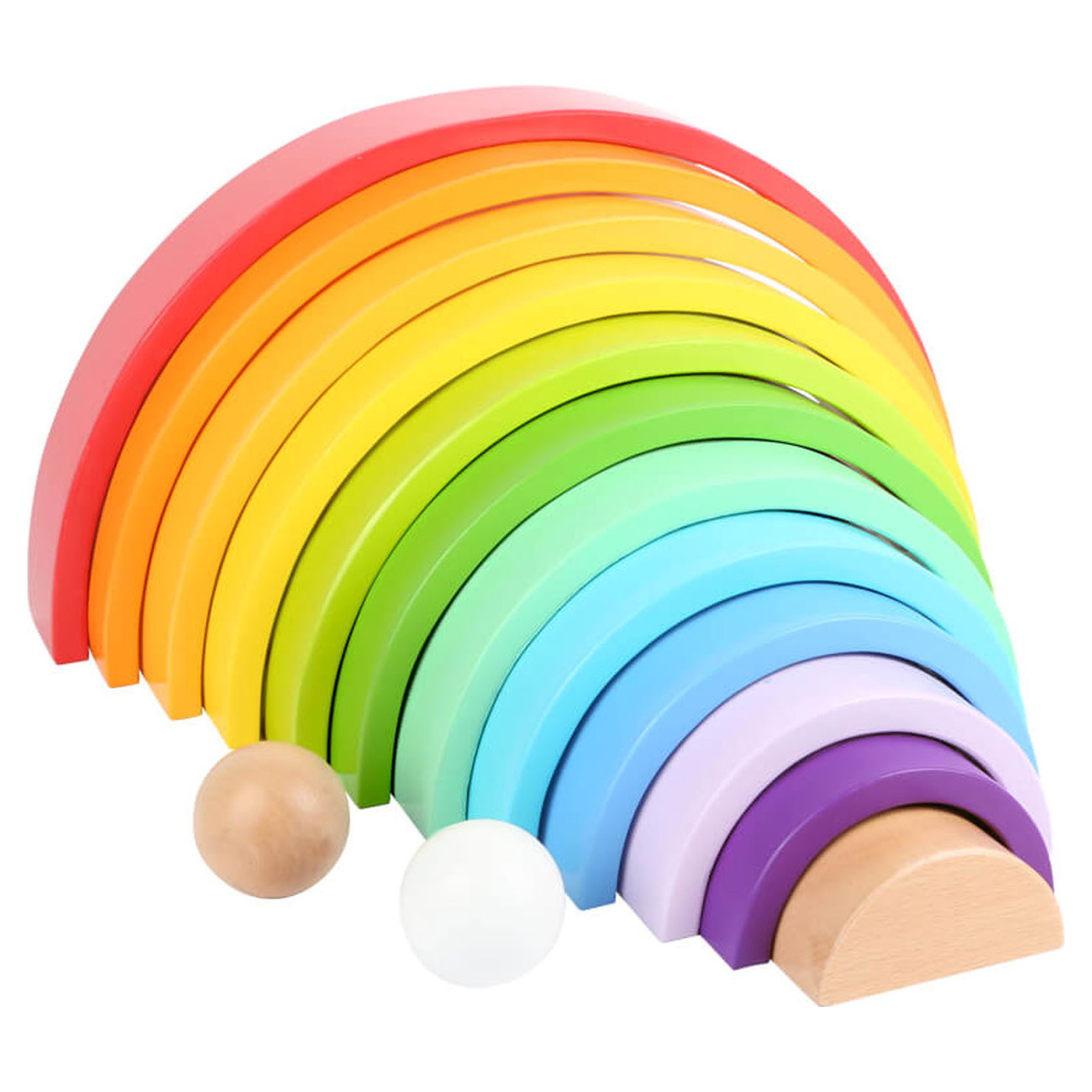 Small Foot-Houten Bouwblokken Regenboog XL, 14dlg.