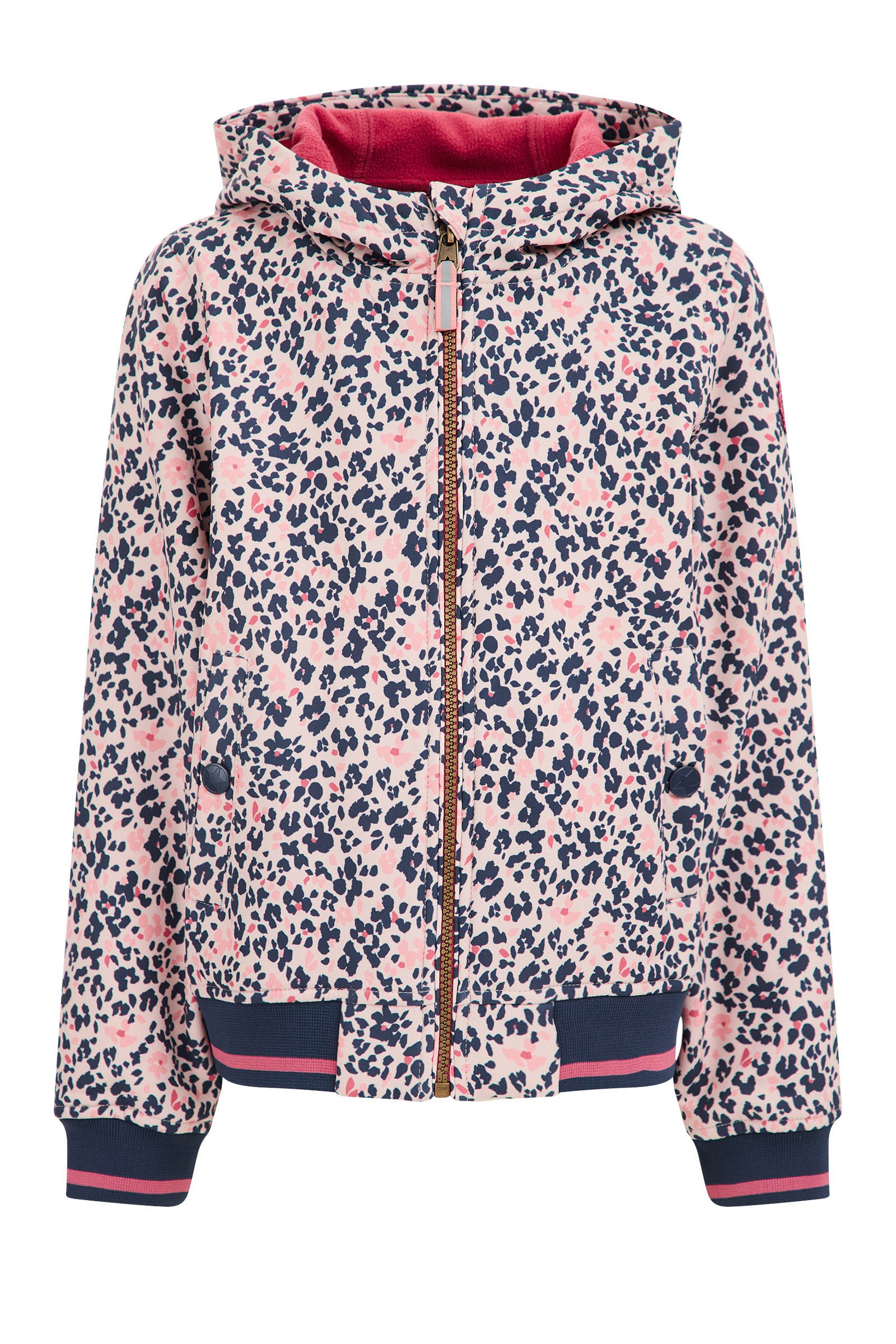 Meisjes softshell jas met dessin WE Fashion Lichtroze