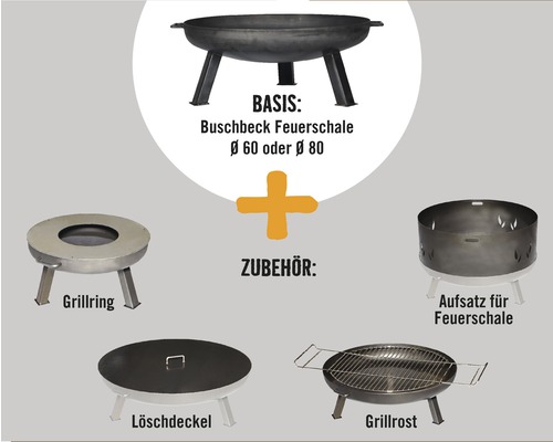 Buschbeck opzetstuk voor vuurschaal Ø 60 cm ijzer