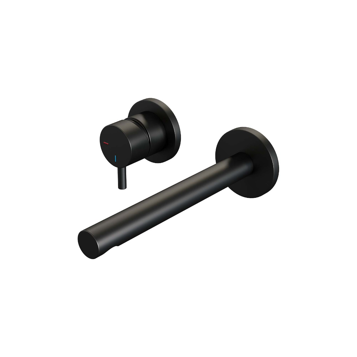 Brauer Black Edition ColdStart wastafelkraan inbouw rechte uitloop en rozetten model B2 zwart mat