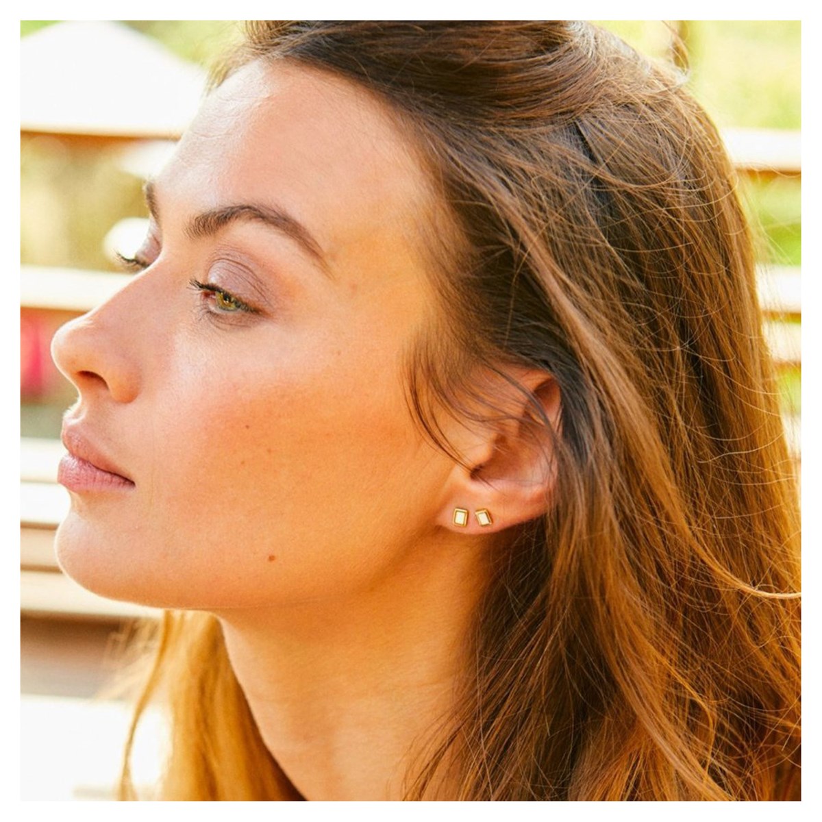 Boucles d'oreilles Bangle Up puces blanc sable