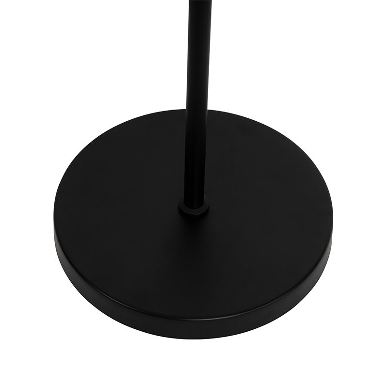 Landelijke vloerlamp zwart met hout 2-lichts - Stronk