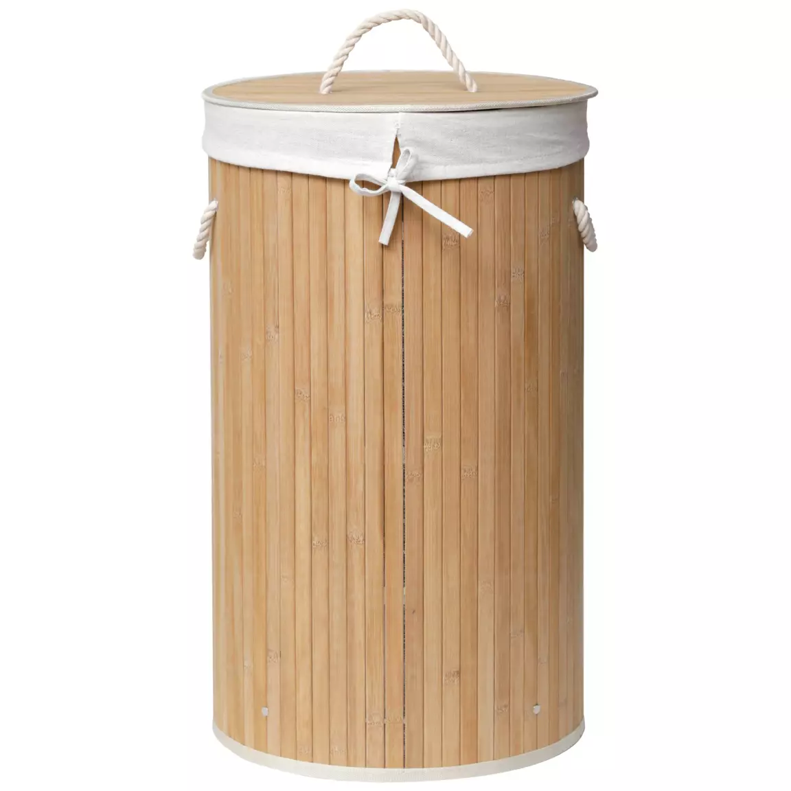 Panier à linge rond en bambou (H60 cm) Anako Naturel
