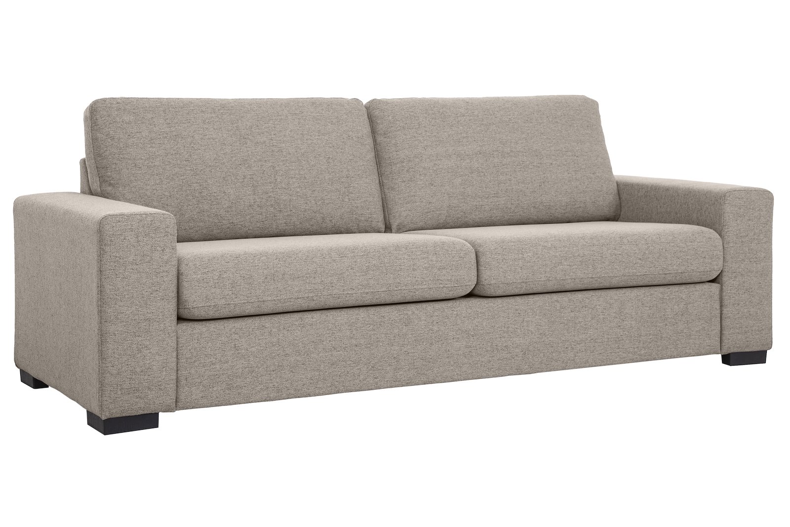 Max 3-seter sofa Tekstil Neve 16 beige/greige med sorte ben
