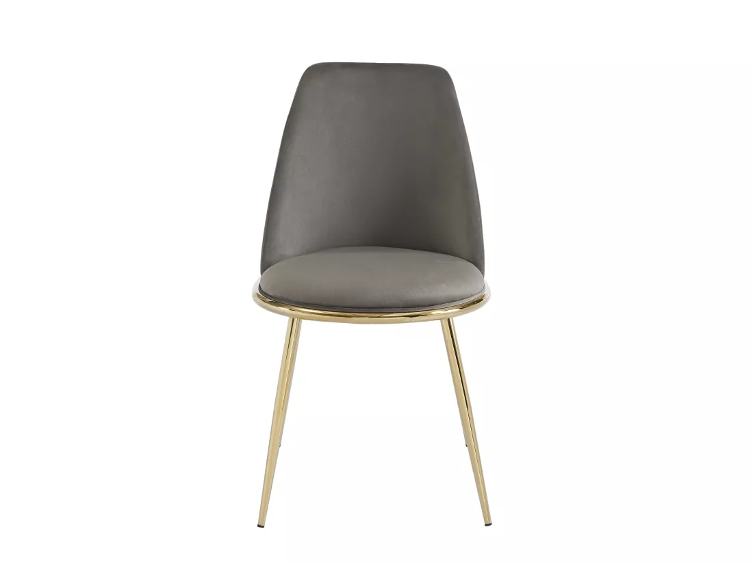 Lot de 6 chaises en velours et métal doré - Gris - NEBINA de Pascal MORABITO