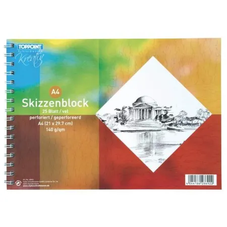 Stylex Skizzenblock DIN A4, 140g, 25 Blatt, 6 Blöcke