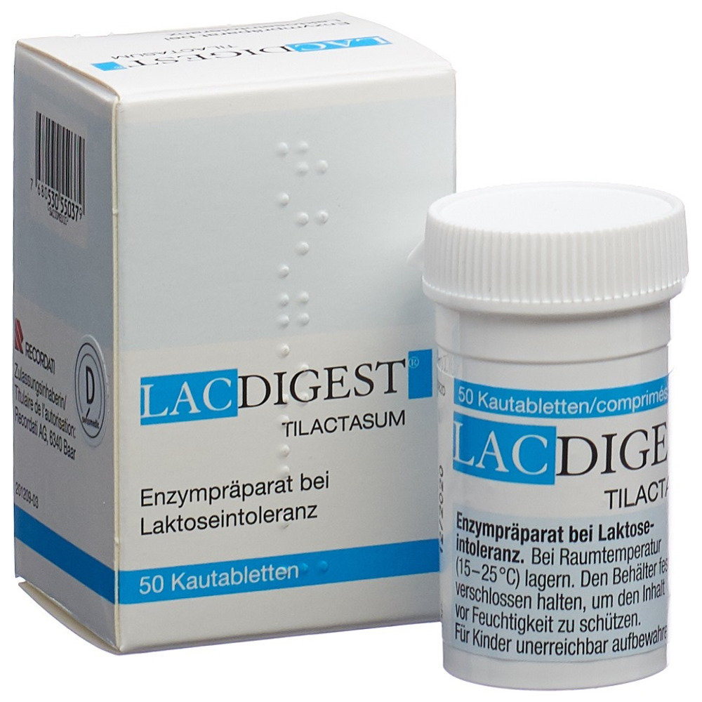 LACDIGEST Kautabl Ds 50 Stk<br>50 Stück, Dose, Kautablette