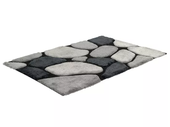 Tapis shaggy à poils longs - 200 x 290 cm - Gris - PIETRA