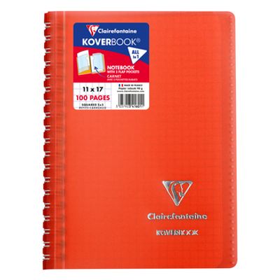Clairefontaine Koverbook - Cahier à spirale 11 x 17 cm - 100 pages - disponible dans différentes couleurs