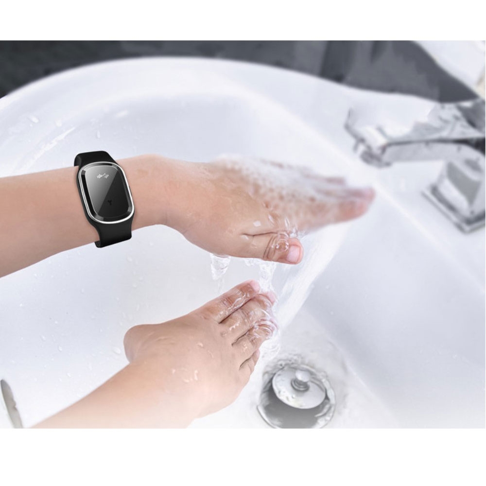 3-Stufen Ultraschall Anti Moskito Insekten / Mücken Schutz Silikon Armband USB Repellent - Schwarz